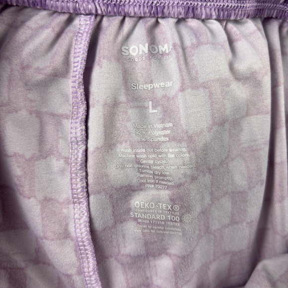 Sonoma Lot of 2 Sleepwear Pajama Shorts Womens L Blue Dot/ Purple Check - Picture 5 of 6